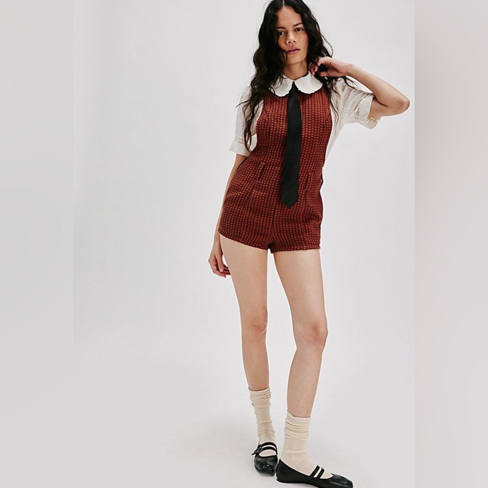 FREE People Mod Mini Playsuit Romper Tera Combo SZ  12